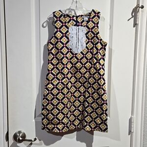 Hartstrings size 7 cotton/spandex woven dress with crochet detail